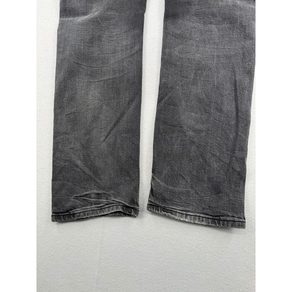 Levis 505 Regular Fit Jeans Mens 36x34 (36x32) Faded Black Straight Leg Denim - Picture 11 of 12